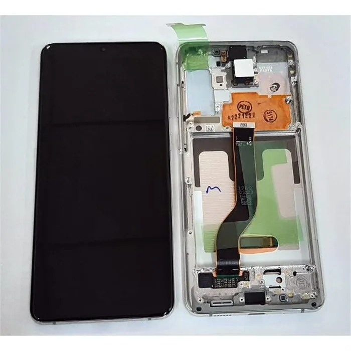 Pantalla lcd para Samsung Galaxy S20+ S20 PLUS SM-G986F GH82-22145B mas tactil negro mas marco blanco Service Pack