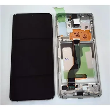 Pantalla lcd para Samsung Galaxy S20+ S20 PLUS SM-G986F GH82-22145B mas tactil negro mas marco blanco Service Pack