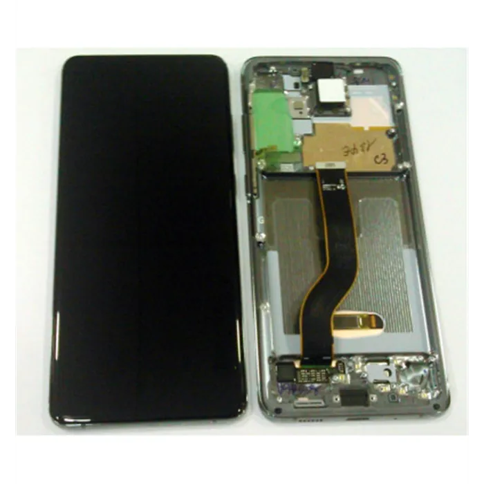 Pantalla lcd para Samsung Galaxy S20 PLUS SM-G986F GH82-22145E + tactil negro + marco Cosmic gray Premium Service P