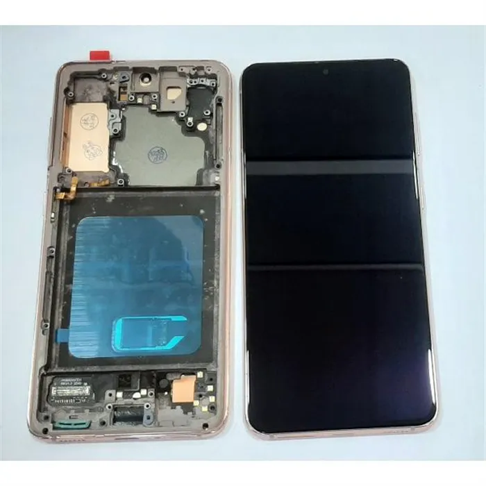 Pantalla oled para Samsung Galaxy S21 5G SM-G991B SM-G991 G991B G991 mas tactil negro mas marco rosa compatible