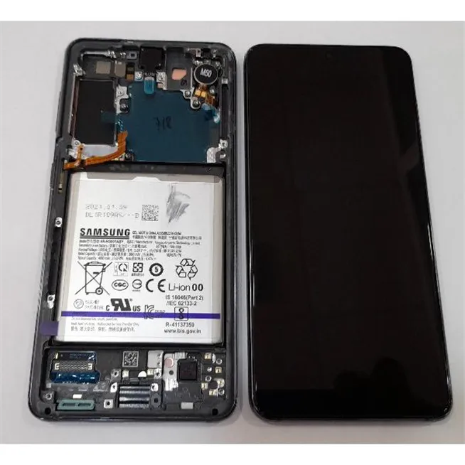 Pantalla para Samsung Galaxy S21 5G SM-G991B GH82-24716A + táctil negro + marco phantom Grey Service Pack Premium