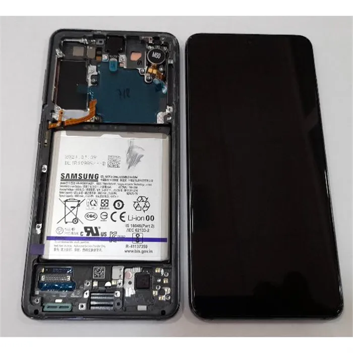 Pantalla para Samsung Galaxy S21 5G SM-G991B GH82-24716A + táctil negro + marco phantom Grey Service Pack Premium