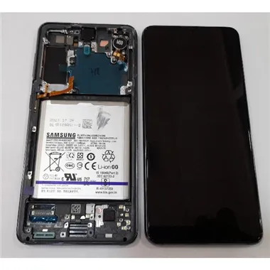 Pantalla para Samsung Galaxy S21 5G SM-G991B GH82-24716A + táctil negro + marco phantom Grey Service Pack Premium