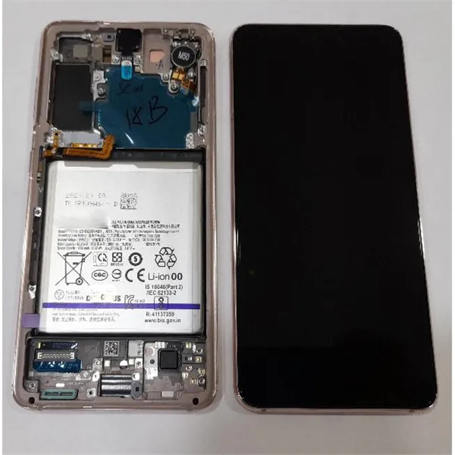 Pantalla para Samsung Galaxy S21 5G SM-G991B GH82-24716B + táctil negro + marco phantom Violet Service Pack Premium
