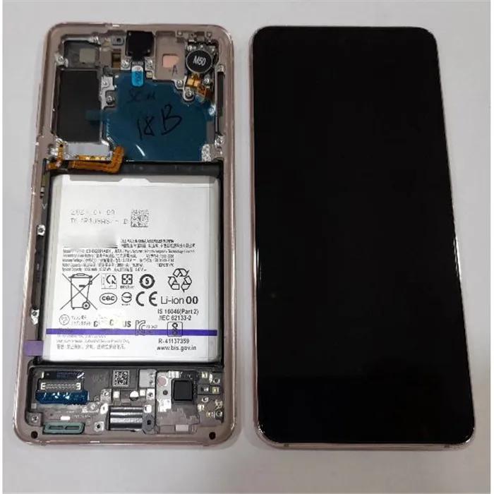 Pantalla para Samsung Galaxy S21 5G SM-G991B GH82-24716B + táctil negro + marco phantom Violet Service Pack Premium