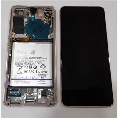 Pantalla para Samsung Galaxy S21 5G SM-G991B GH82-24716B + táctil negro + marco phantom Violet Service Pack Premium
