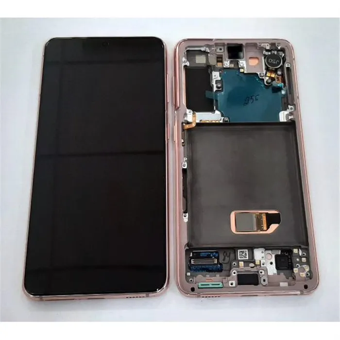 Pantalla para Samsung Galaxy S21 5G SM-G991B SM-G991 G991B G991 GH82-27255D mas táctil negro mas marco phantom rosa
