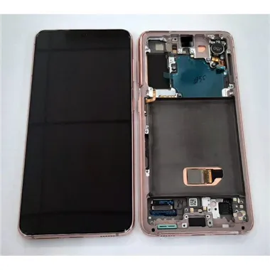 Pantalla para Samsung Galaxy S21 5G SM-G991B SM-G991 G991B G991 GH82-27255D mas táctil negro mas marco phantom rosa