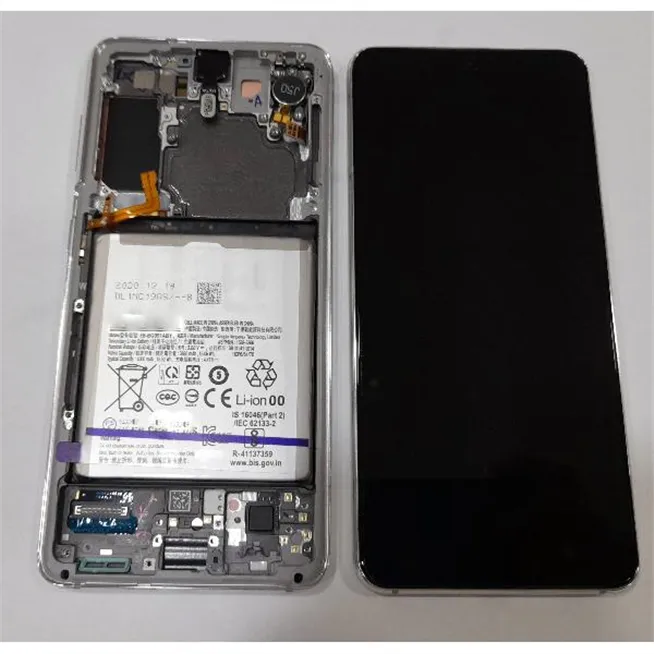 Pantalla para Samsung Galaxy S21 5G SM-G991B GH82-24716C + táctil negro + marco phantom white Service Pack Premium