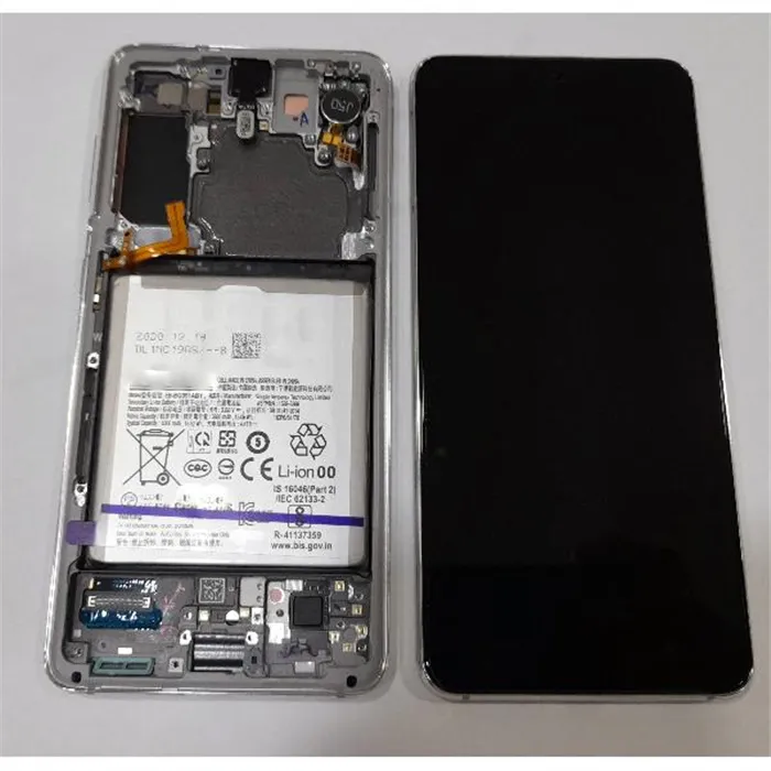 Pantalla para Samsung Galaxy S21 5G SM-G991B GH82-24716C + táctil negro + marco phantom white Service Pack Premium