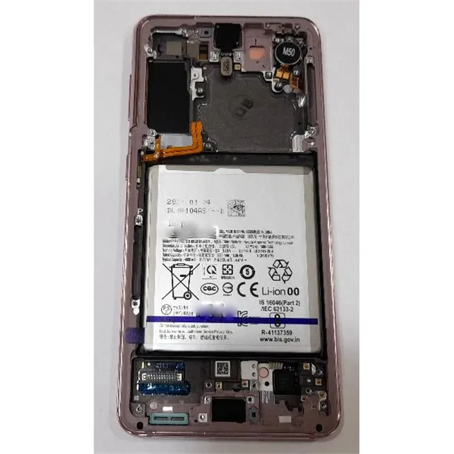 Pantalla para Samsung SM-G991D Galaxy S21 GH82-24716D GH82-24718D + táctil negro + marco rosa Service Pack Premium
