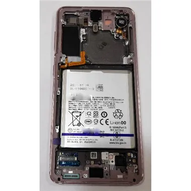 Pantalla para Samsung SM-G991D Galaxy S21 GH82-24716D GH82-24718D + táctil negro + marco rosa Service Pack Premium