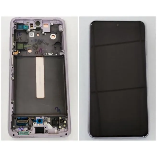 Pantalla LCD para Samsung Galaxy S21 FE SM-G990B GH82-26414D mas tactil negro mas marco violeta service pack