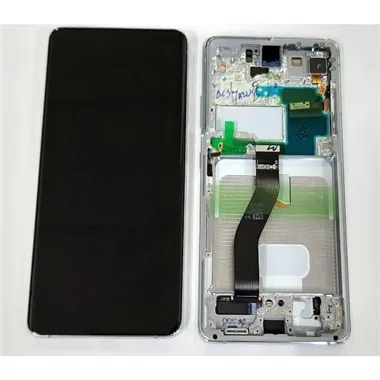 Pantalla para Samsung SM-G998B Galaxy S21 Ultra GH82-26035B mas táctil negro mas marco plata  Service Pack Premium