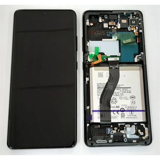 Pantalla lcd para Samsung Galaxy S21 Ultra 5G SM-G998F mas tactil negro mas marco negro Service Pack