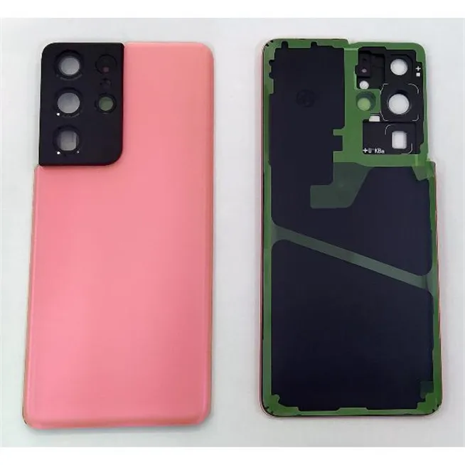 Tapa trasera o tapa bateria rosa para Samsung Galaxy S21 Ultra SM-G998 mas cubierta camara