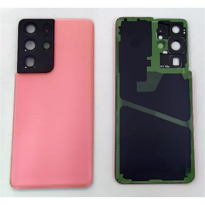Tapa trasera o tapa bateria rosa para Samsung Galaxy S21 Ultra SM-G998 mas cubierta camara