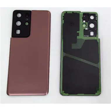 Tapa trasera o tapa bateria dorada para Samsung Galaxy S21 Ultra SM-G998 mas cubierta camara