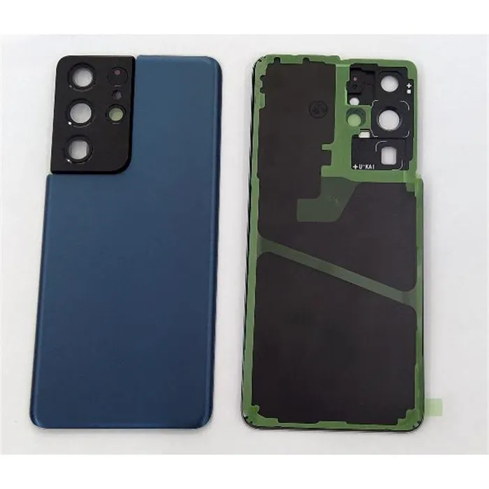Tapa trasera o tapa bateria azul para Samsung Galaxy S21 Ultra SM-G998 mas cubierta camara