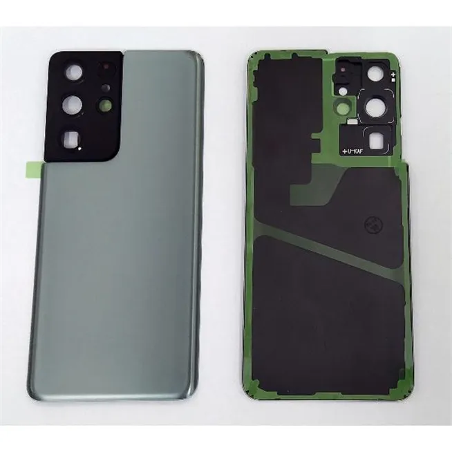 Tapa trasera o tapa bateria gris para Samsung Galaxy S21 Ultra SM-G998 mas cubierta camara