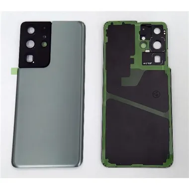 Tapa trasera o tapa bateria gris para Samsung Galaxy S21 Ultra SM-G998 mas cubierta camara