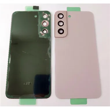 Tapa trasera o tapa bateria rosa para Samsung Galaxy S22 S901 con lente de camara