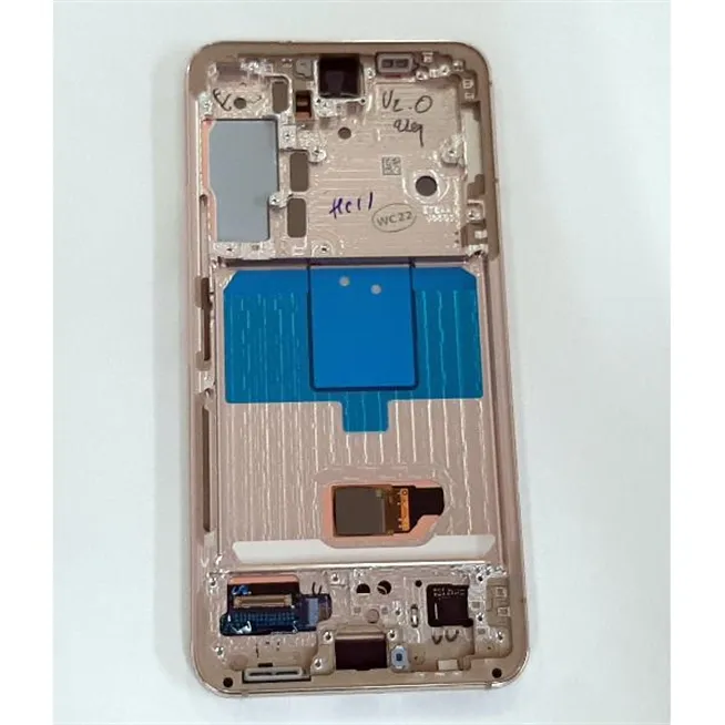 Pantalla lcd para Samsung Galaxy S22 SM-S901 GH82-27520F mas tactil negro mas marco violeta Service Pack