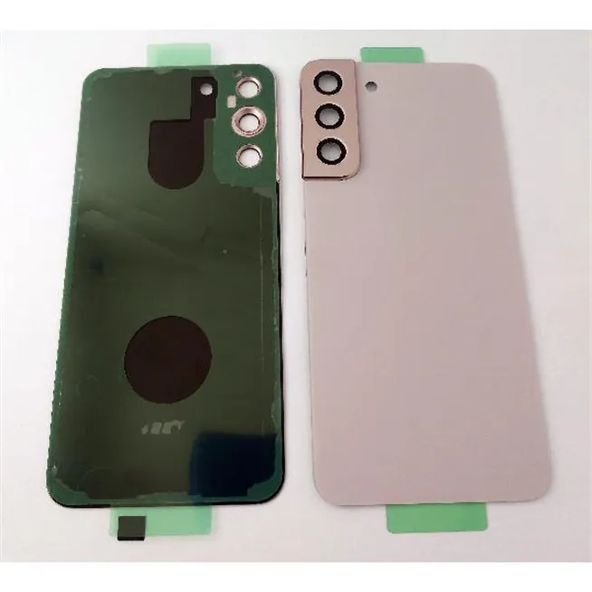 Tapa trasera o tapa bateria rosa para Samsung Galaxy S22 Plus con lente de camara