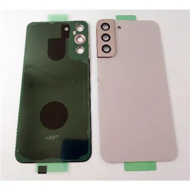 Tapa trasera o tapa bateria rosa para Samsung Galaxy S22 Plus con lente de camara