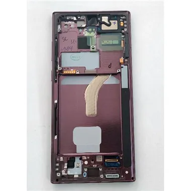 Pantalla lcd para Samsung Galaxy S22 Ultra SM-S908B GH82-27488B GH82-27489B tactil negro marco burgundy Service pac