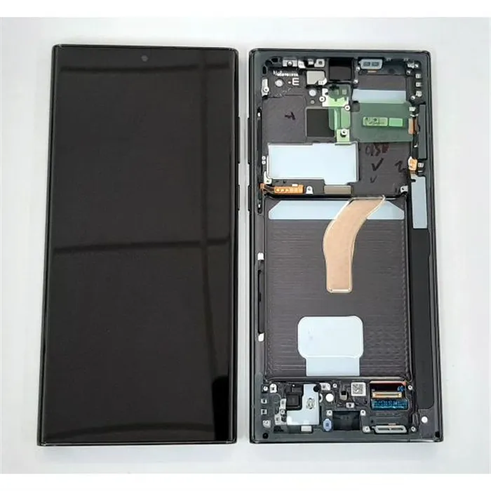 Pantalla lcd para Samsung Galaxy S22 Ultra SM-S908B GH82-27488A mas tactil negro mas marco phantom negro Service Pa