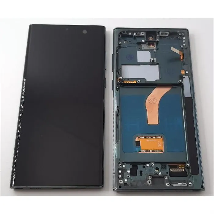 Pantalla oled para Samsung Galaxy S22 Ultra SM-S908B mas tactil negro mas marco verde compatibe
