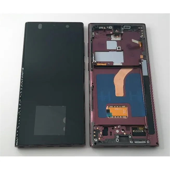 Pantalla oled para Samsung Galaxy S22 Ultra SM-S908B mas tactil negro mas marco purpura compatibe