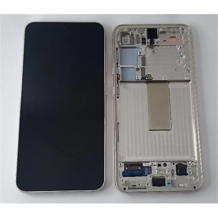 Pantalla lcd para Samsung Galaxy S23 SM-S911B mas tactil negro mas marco crema Service Pack GH82-30481B GH82-30480B
