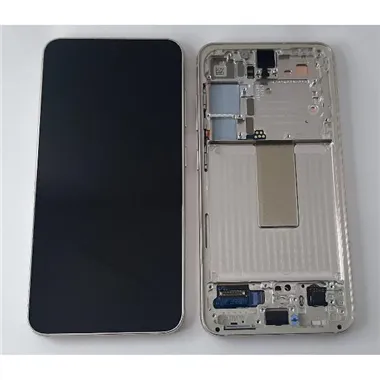 Pantalla lcd para Samsung Galaxy S23 SM-S911B mas tactil negro mas marco crema Service Pack GH82-30481B GH82-30480B