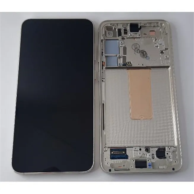 Pantalla lcd para Samsung galaxy S23 Plus SM-S916 mas tactil negro mas marco crema Service Pack GH82-30477B GH82-30
