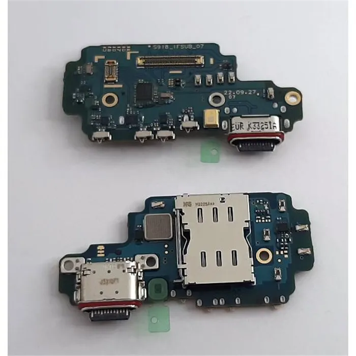 Flex puerto carga mas lector sim para Samsung Galaxy S23 Ultra SM-S918 GH96-15621A Service Pack