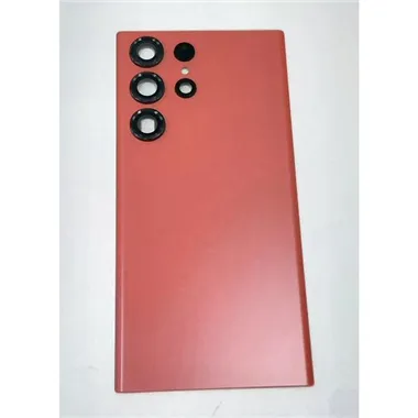 Tapa trasera o tapa bateria roja para Samsung Galaxy S23 Ultra SM-S918 mas cubierta camara