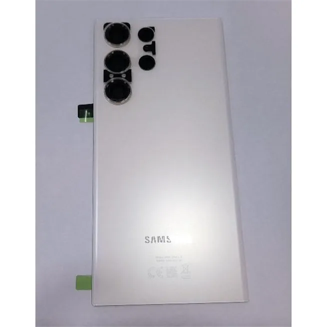 Tapa trasera o tapa bateria crema para Samsung Galaxy S23 Ultra SM-S918 GH82-30400B mas cubierta camara Service Pac
