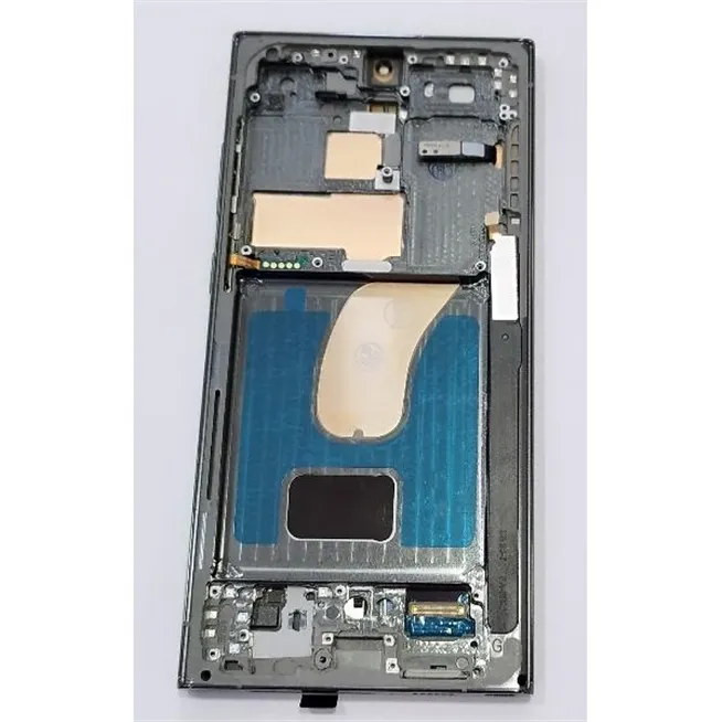 Pantalla lcd para Samsung Galaxy S23 Ultra S918B mas tactil negro con marco verde calidad premium