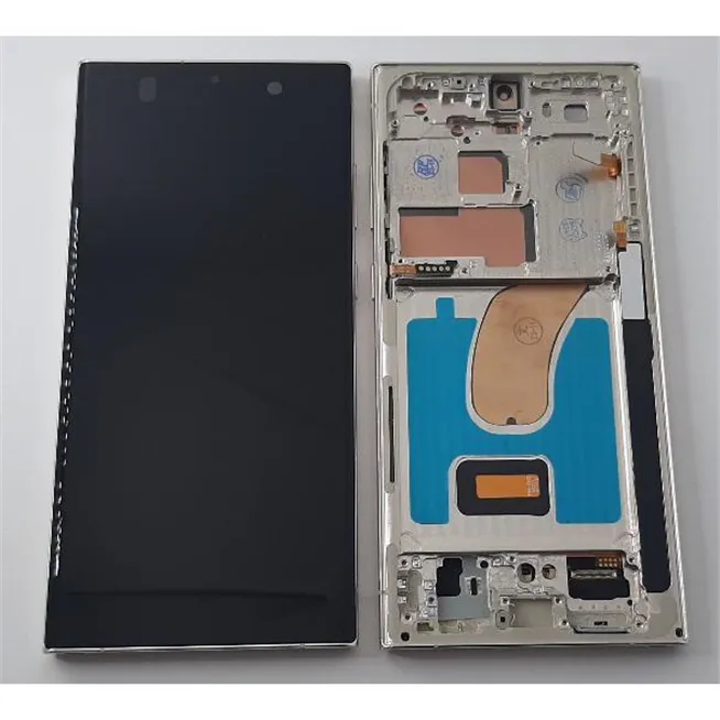 Pantalla oled para Samsung Galaxy S23 Ultra SM-S918 mas tactil negro mas marco dorado compatible