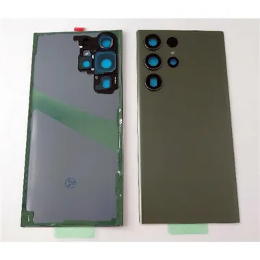 Tapa trasera o tapa bateria verde oscuro para Samsung Galaxy S23 Ultra SM-S918 con cubierta de camara