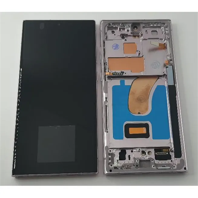 Pantalla oled para Samsung Galaxy S23 Ultra SM-S918 mas tactil negro mas marco purpura compatible