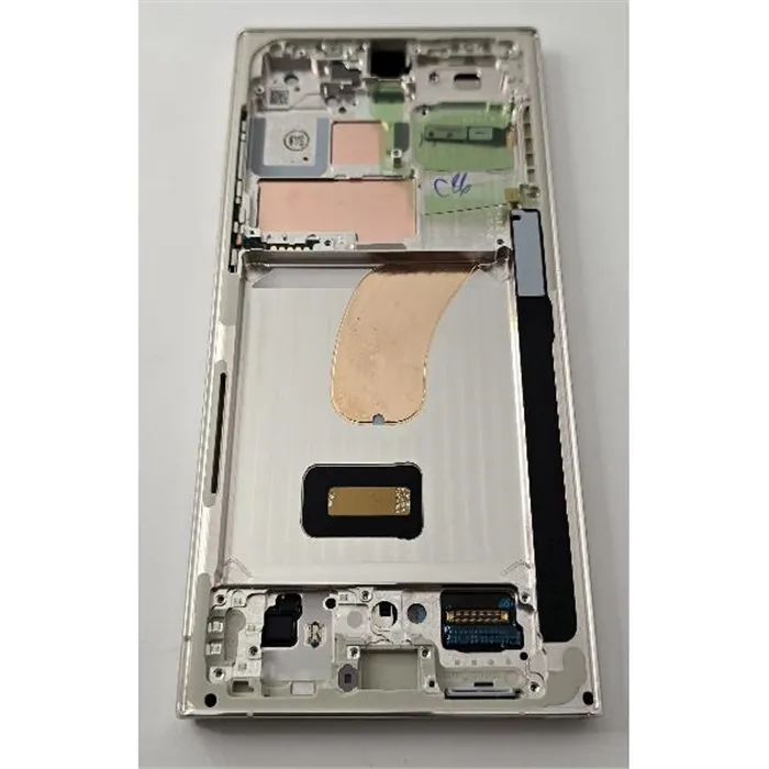 Pantalla LCD mas tactil negro para Samsung galaxy s23 Ultra 5G SM-S918B Gh82-30466B mas marco crema service pack