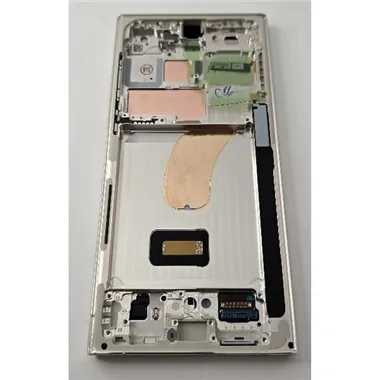Pantalla LCD mas tactil negro para Samsung galaxy s23 Ultra 5G SM-S918B Gh82-30466B mas marco crema service pack