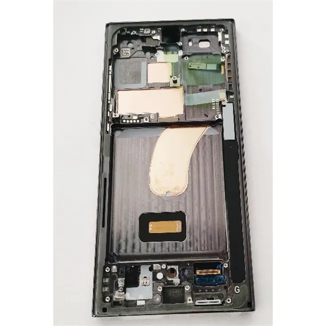 Pantalla LCD mas tactil negro para Samsung Galaxy s23 ultra SM-S918B GH82-30466C mas marco verde service pack