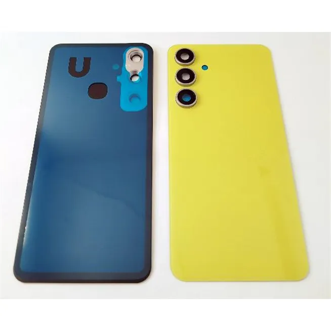 Tapa trasera o tapa bateria amarilla para Samsung Galaxy S24 FE 5G S721 con cristal de camara