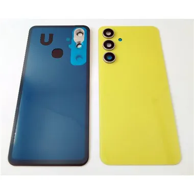 Tapa trasera o tapa bateria amarilla para Samsung Galaxy S24 FE 5G S721 con cristal de camara