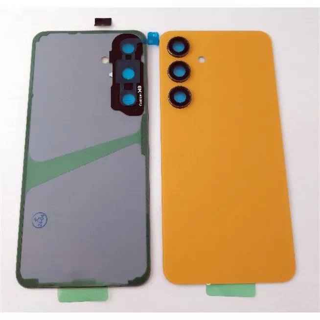 Tapa trasera o tapa bateria naranja para Samsung Galaxy S24 S921 con lente de camara