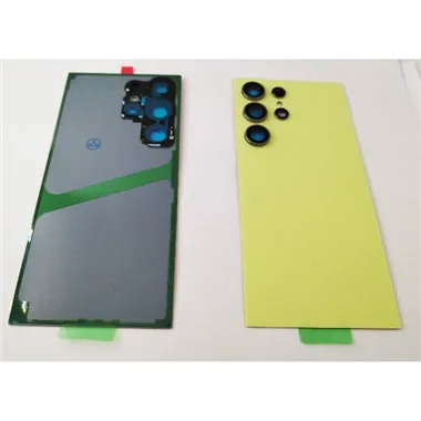 Tapa trasera o tapa bateria verde para Samsung Galaxy S24 Ultra S928 con lente de camara